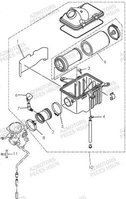 Filtre A Air HSUN Pièces Quad HSUN S5 - 500cc