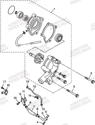 Pompe A Eau HSUN Pièces Quad HSUN S5 - 500cc