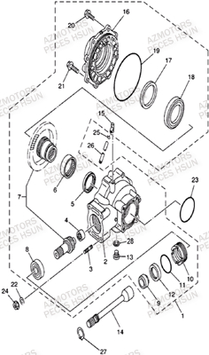 Pont Arriere HSUN Pièces Quad HSUN S5 - 500cc