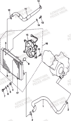 Refroidissement HSUN Pièces Quad HSUN S5 - 500cc