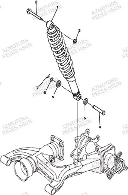 Suspension Arriere HSUN Pièces Quad HSUN S5 - 500cc