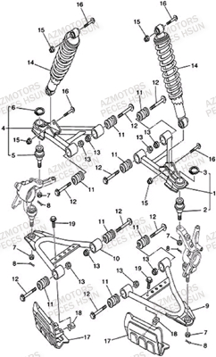 Suspension Avant HSUN Pièces Quad HSUN S5 - 500cc