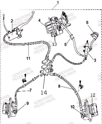 Systeme De Frein HSUN Pièces Quad HSUN S5 - 500cc