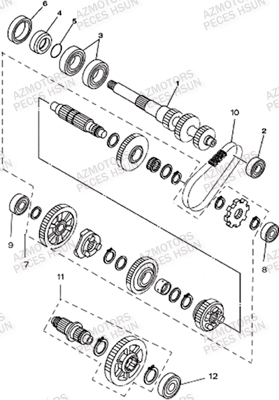 Transmission HSUN Pièces Quad HSUN S5 - 500cc