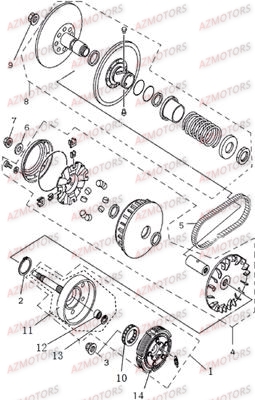 VARIATEUR EMBRAYAGE AZMOTORS S5