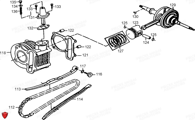 CYLINDRE PISTON EMBIELLAGE AZMOTORS S50