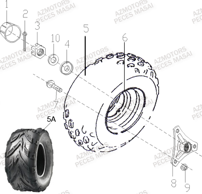 ROUES ARRIERE AZMOTORS S50