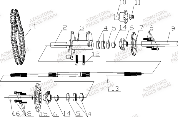 Train Arriere MASAI Pieces Quad S50 [2015]