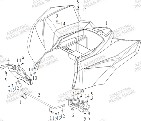 Carrosserie Arriere MASAI Pieces S900 CROSSOVER