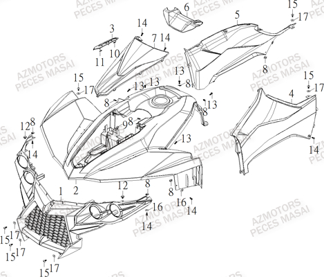 Carrosserie Avant MASAI Pieces S900 CROSSOVER