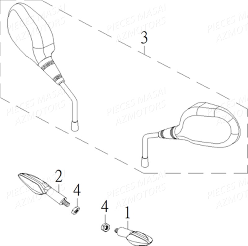 CLIGNOTANTS RETROVISEURS AZMOTORS S900 CROSSOVER
