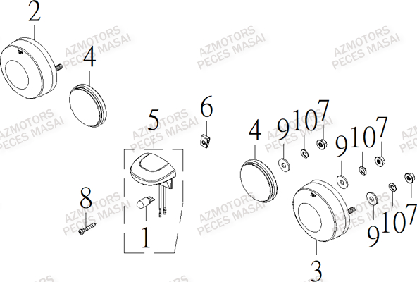 Eclairage Arriere MASAI Pieces S900 CROSSOVER