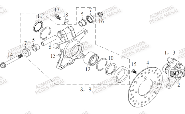 Pivots Arriere MASAI Pieces S900 CROSSOVER