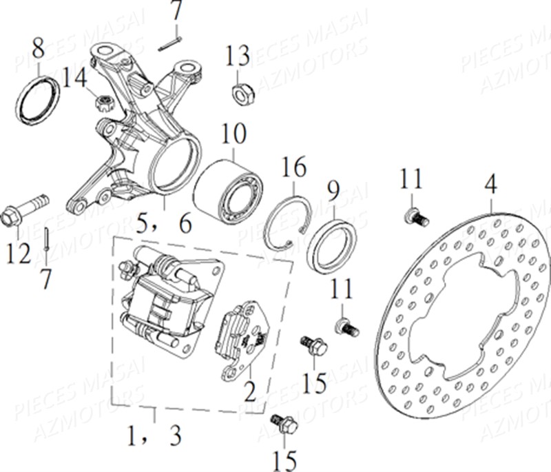 PIVOTS FREINS AVANT AZMOTORS S900 CROSSOVER