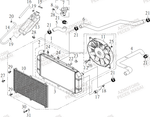 Refroidissement MASAI Pieces S900 CROSSOVER