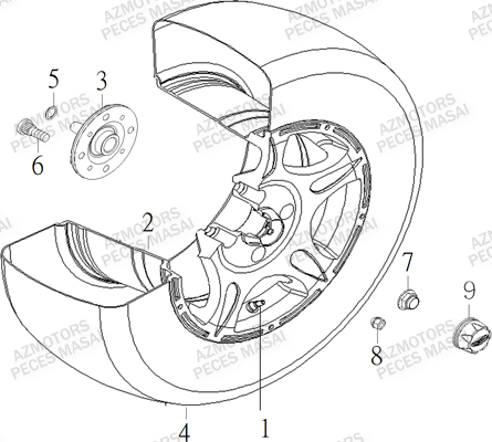 Roue Arriere MASAI Pieces S900 CROSSOVER