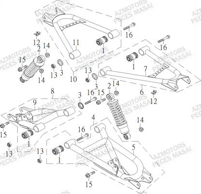 Suspension Arriere MASAI Pieces S900 CROSSOVER