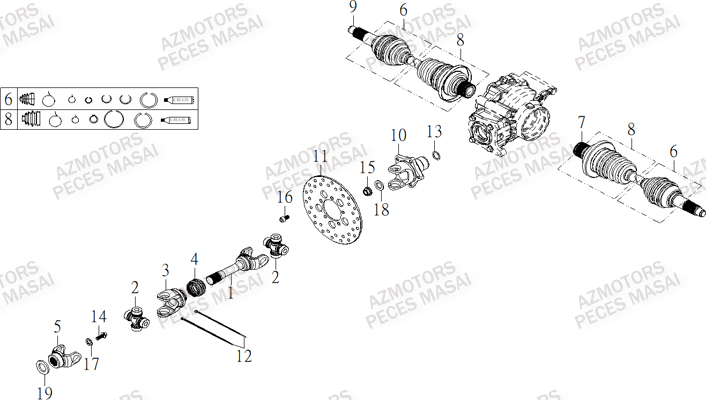 Transmission Arriere MASAI Pieces S900 CROSSOVER