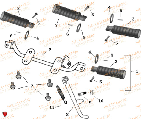 CALE PIED MASAI SCRAMBLER 125