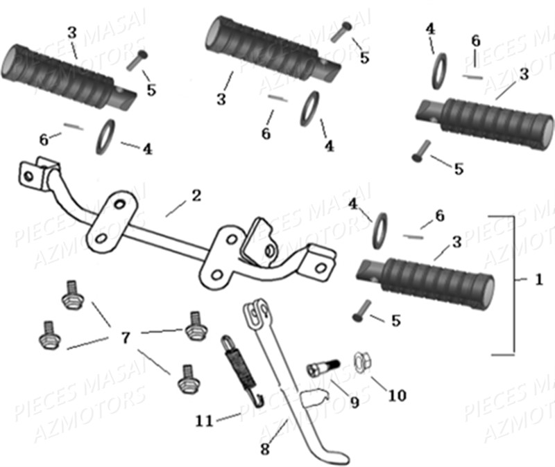 CALE PIED AZMOTORS SCRAMBLER 125