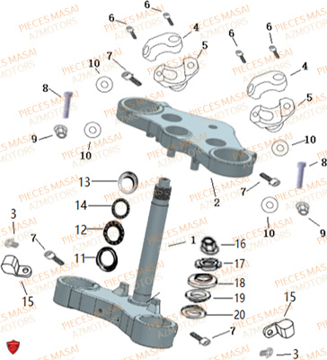 COLONNE DE DIRECTION pour SCRAMBLER 125