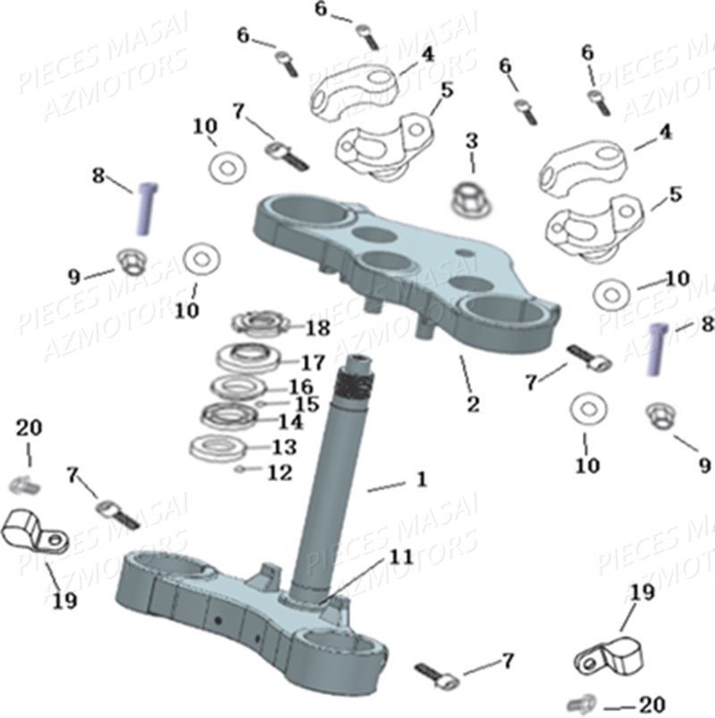 COLONNE DIRECTION AZMOTORS SCRAMBLER 125