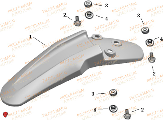 GARDE BOUE AVANT MASAI SCRAMBLER 125