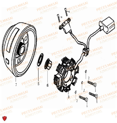 Generateur MASAI Pièces Moto SCRAMBLER 125cc Carbu