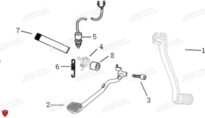 PEDALE FREIN-SELECTEUR VITESSES pour SCRAMBLER 125