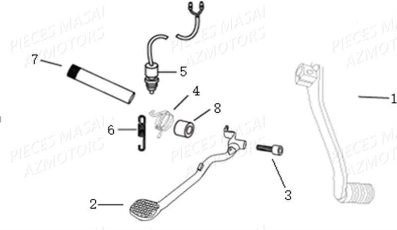 PEDALE FREIN SELECTEUR VITESSES AZMOTORS SCRAMBLER 125