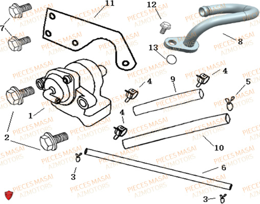 Recyclage D Air MASAI Pièces Moto SCRAMBLER 125cc Carbu