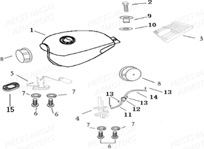 RESERVOIR CARBURANT AZMOTORS SCRAMBLER 125