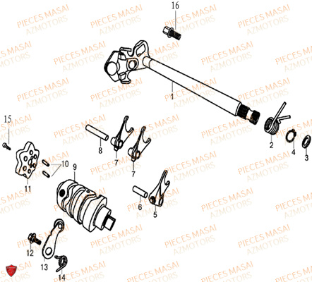Selection De Vitesses MASAI Pièces Moto SCRAMBLER 125cc Carbu