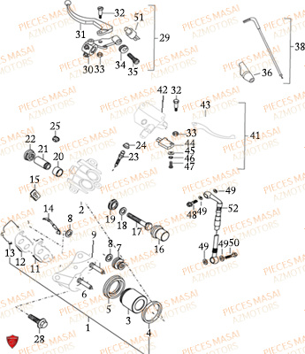 Systeme De Frein MASAI Pièces Moto SCRAMBLER 125cc Carbu