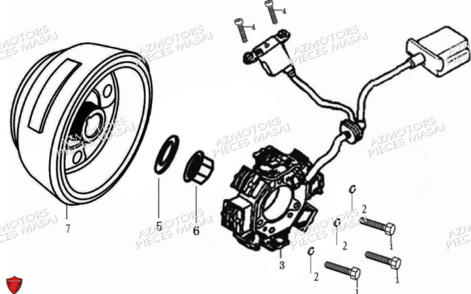 Alternateur No Serie Xxxs12xxmu Xxs12xxnu MASAI Pièces Moto SCRAMBLER 125cc 2021