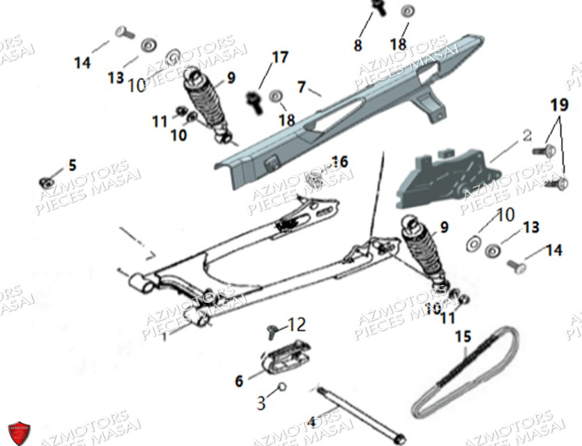 Bras Osc Susp Arr Xxxs12xxmu Xxs12xxnu MASAI Pièces Moto SCRAMBLER 125cc 2021