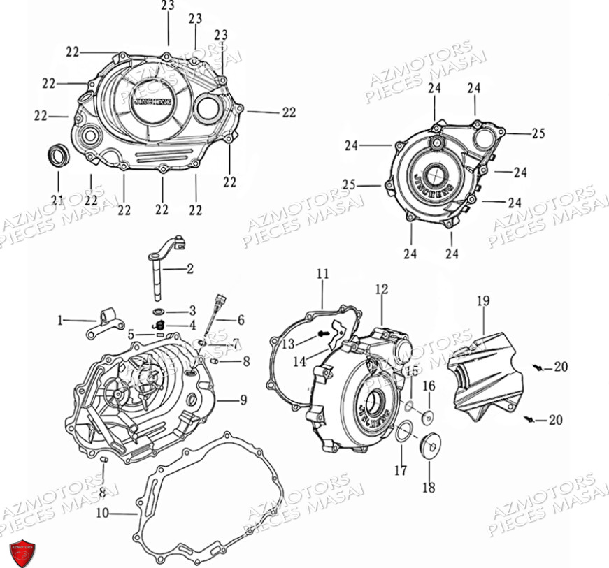 Cache Carter No Serie Xxxs12xxmu Xxs12xxnu MASAI Pièces Moto SCRAMBLER 125cc 2021