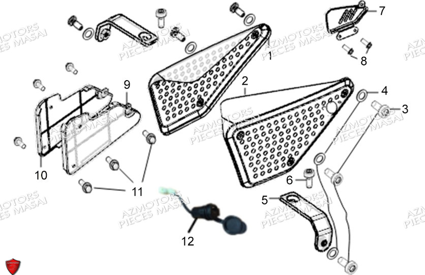 Carrosseries Laterales No Serie Xxxxxxs12xxpu MASAI Pièces Moto SCRAMBLER 125cc 2021