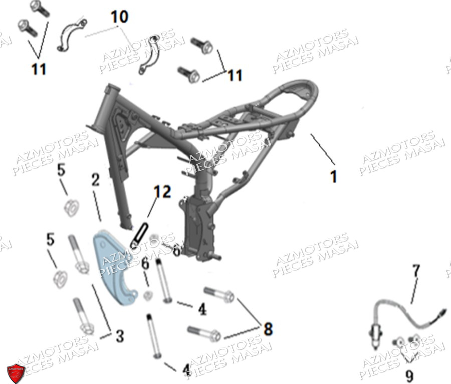 Chassis No Serie Xxxs12xxmu Xxs12xxnu MASAI Pièces Moto SCRAMBLER 125cc 2021