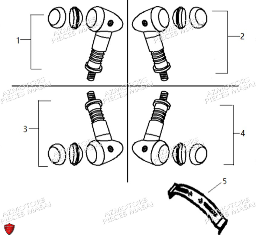 Clignotants No Serie Xxxs12xxmu Xxs12xxnu MASAI Pièces Moto SCRAMBLER 125cc 2021