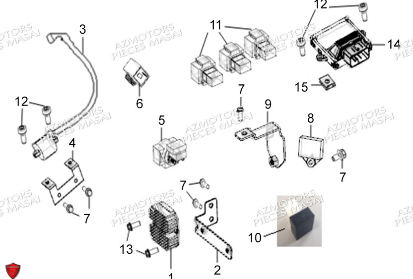 Composants Electroniques No Serie Xxxxxxs12xxpu MASAI Pièces Moto SCRAMBLER 125cc 2021