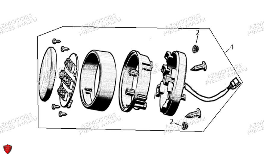 Eclairage Arriere No Serie Xxxs12xxmu Xxs12xxnu MASAI Pièces Moto SCRAMBLER 125cc 2021