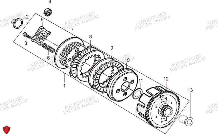 Embrayage No Serie Xxxxxxs12xxpu MASAI Pièces Moto SCRAMBLER 125cc 2021