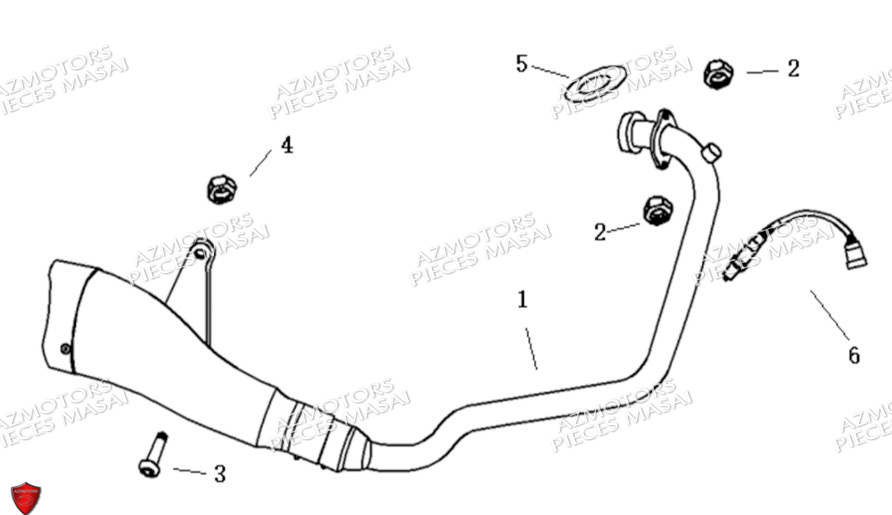 Ens Echappement No Serie Xxxs12xxmu Xxs12xxnu MASAI Pièces Moto SCRAMBLER 125cc 2021