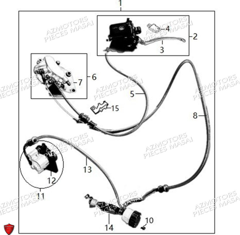 Ensemble Freinage Couple No Serie Xxxxxxs12xxpu MASAI Pièces Moto SCRAMBLER 125cc 2021