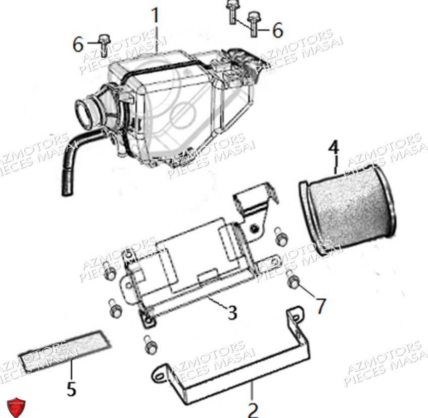 Filtre A Air No Serie Xxxxxxs12xxpu MASAI Pièces Moto SCRAMBLER 125cc 2021