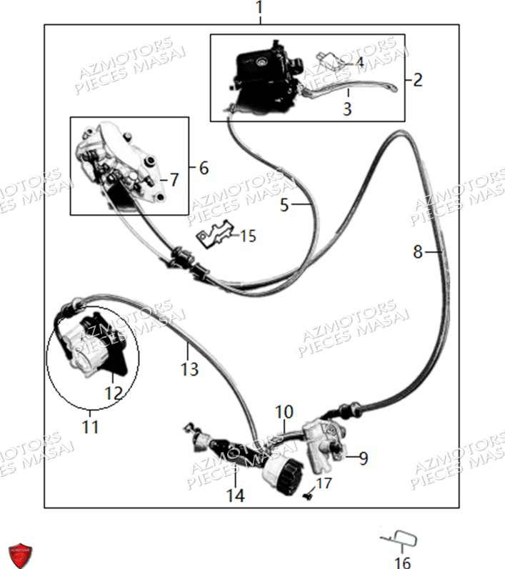 Frein Couple No Serie Xxxs12xxmu Xxs12xxnu MASAI Pièces Moto SCRAMBLER 125cc 2021