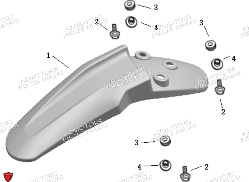 Garde Boue Avant No Serie Xxxxxxs12xxpu MASAI Pièces Moto SCRAMBLER 125cc 2021