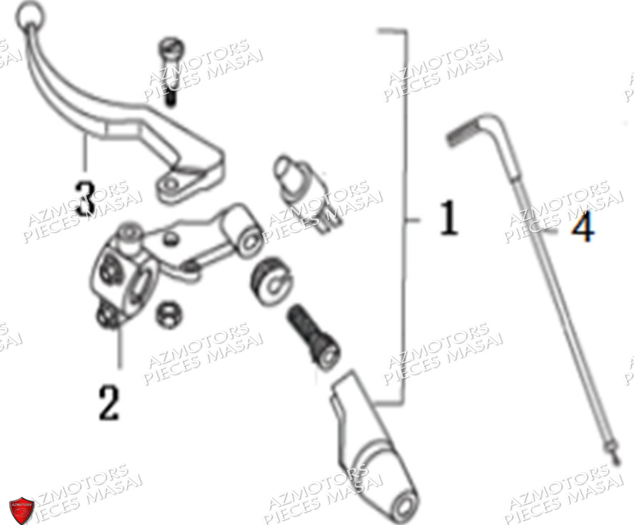 Levier Embrayage No Serie Xxxxxxs12xxpu MASAI Pièces Moto SCRAMBLER 125cc 2021