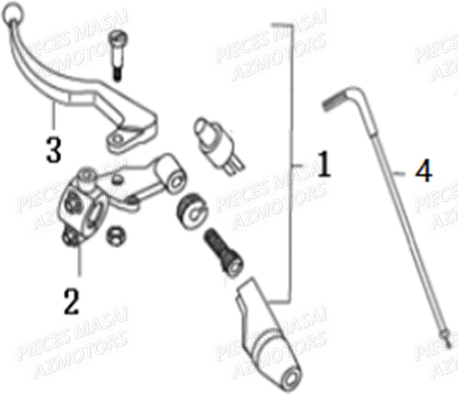LEVIER_EMBRAYAGE MASAI Pièces Moto SCRAMBLER 125cc